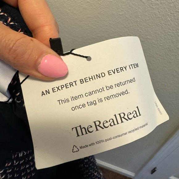 Derek Lam 10 Crosby 8 Navy Red Cardigan Jacket Cotton Tweed Size 2 - Picture 7 of 11